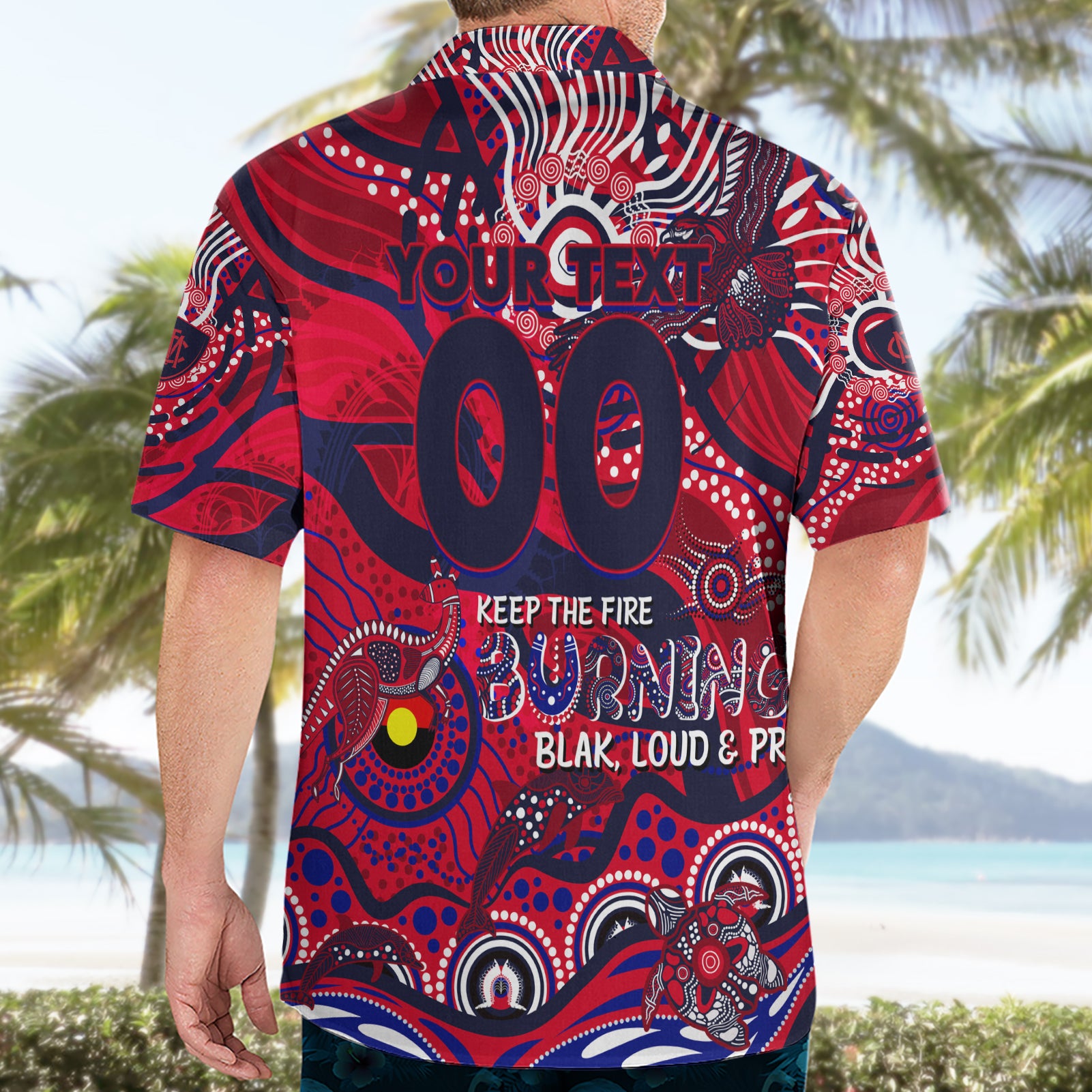 Custom NAIDOC Week 2024 Demons Hawaiian Shirt Aboriginal Animals Keep The Fire Burning - Vibe Hoodie Shop