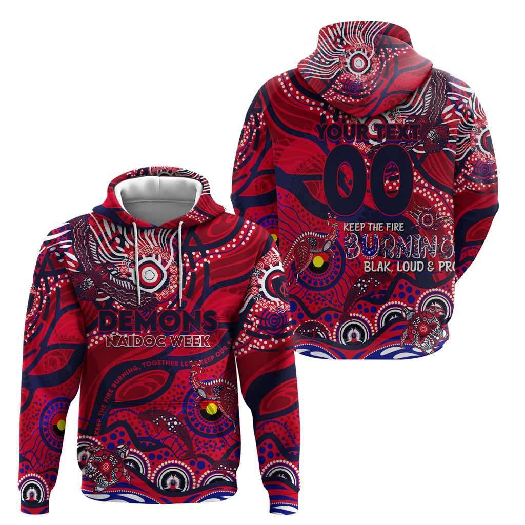 Custom NAIDOC Week 2024 Demons Hoodie Aboriginal Animals Keep The Fire Burning - Vibe Hoodie Shop