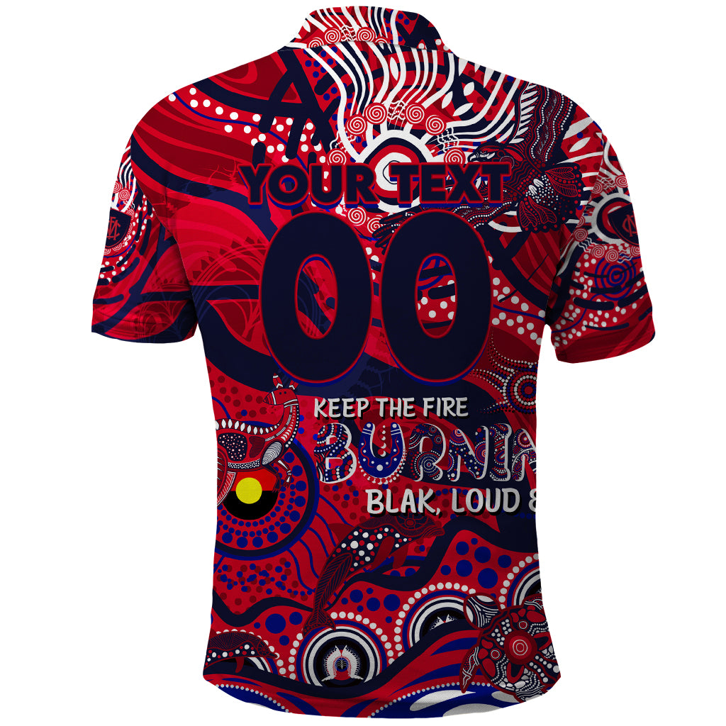 Custom NAIDOC Week 2024 Demons Polo Shirt Aboriginal Animals Keep The Fire Burning - Vibe Hoodie Shop