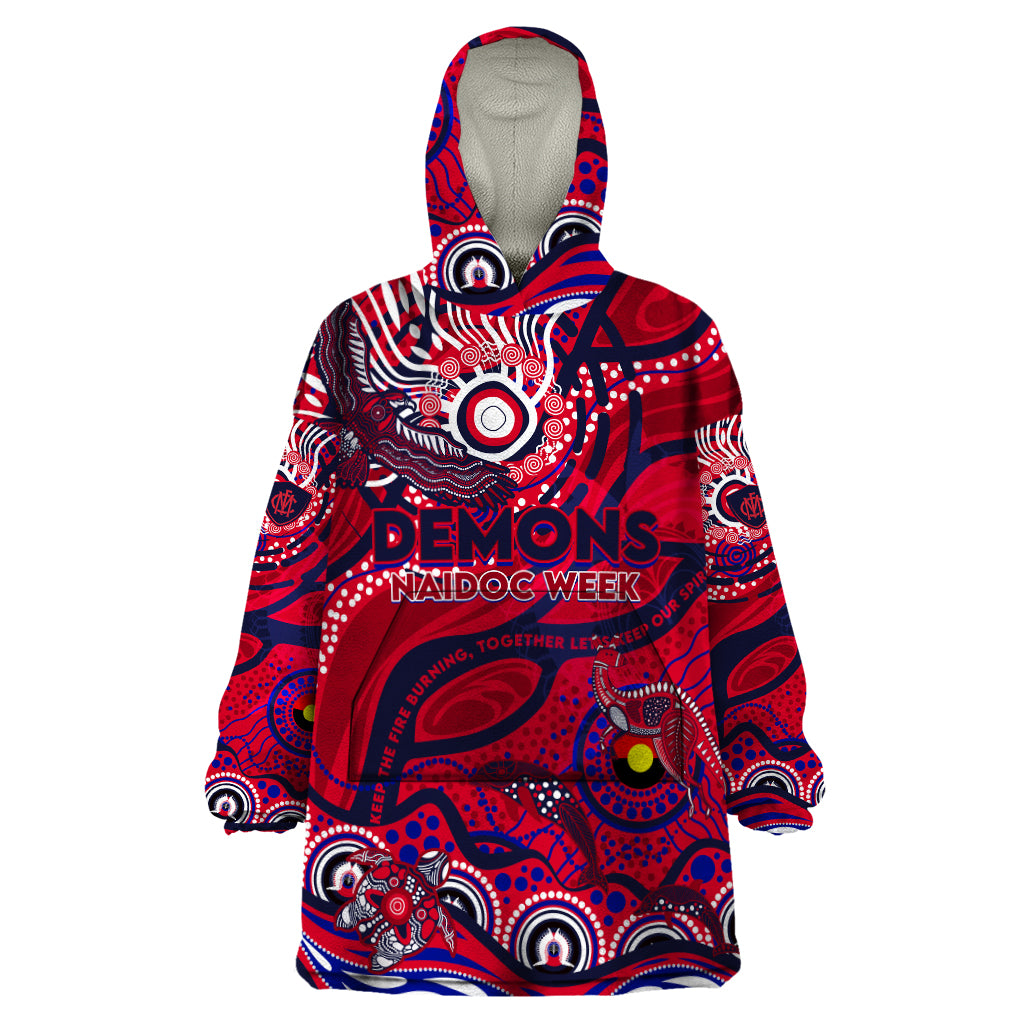 Custom NAIDOC Week 2024 Demons Wearable Blanket Hoodie Aboriginal Animals Keep The Fire Burning - Vibe Hoodie Shop