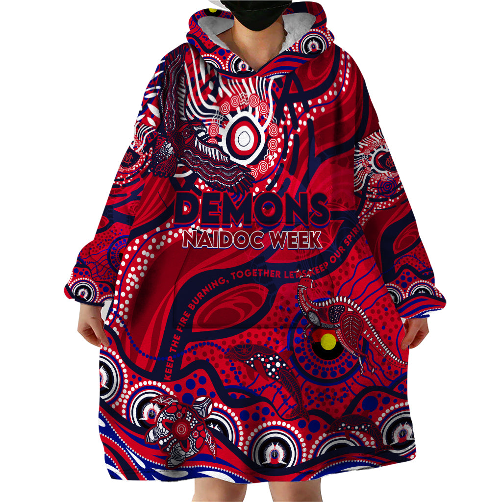 Custom NAIDOC Week 2024 Demons Wearable Blanket Hoodie Aboriginal Animals Keep The Fire Burning - Vibe Hoodie Shop