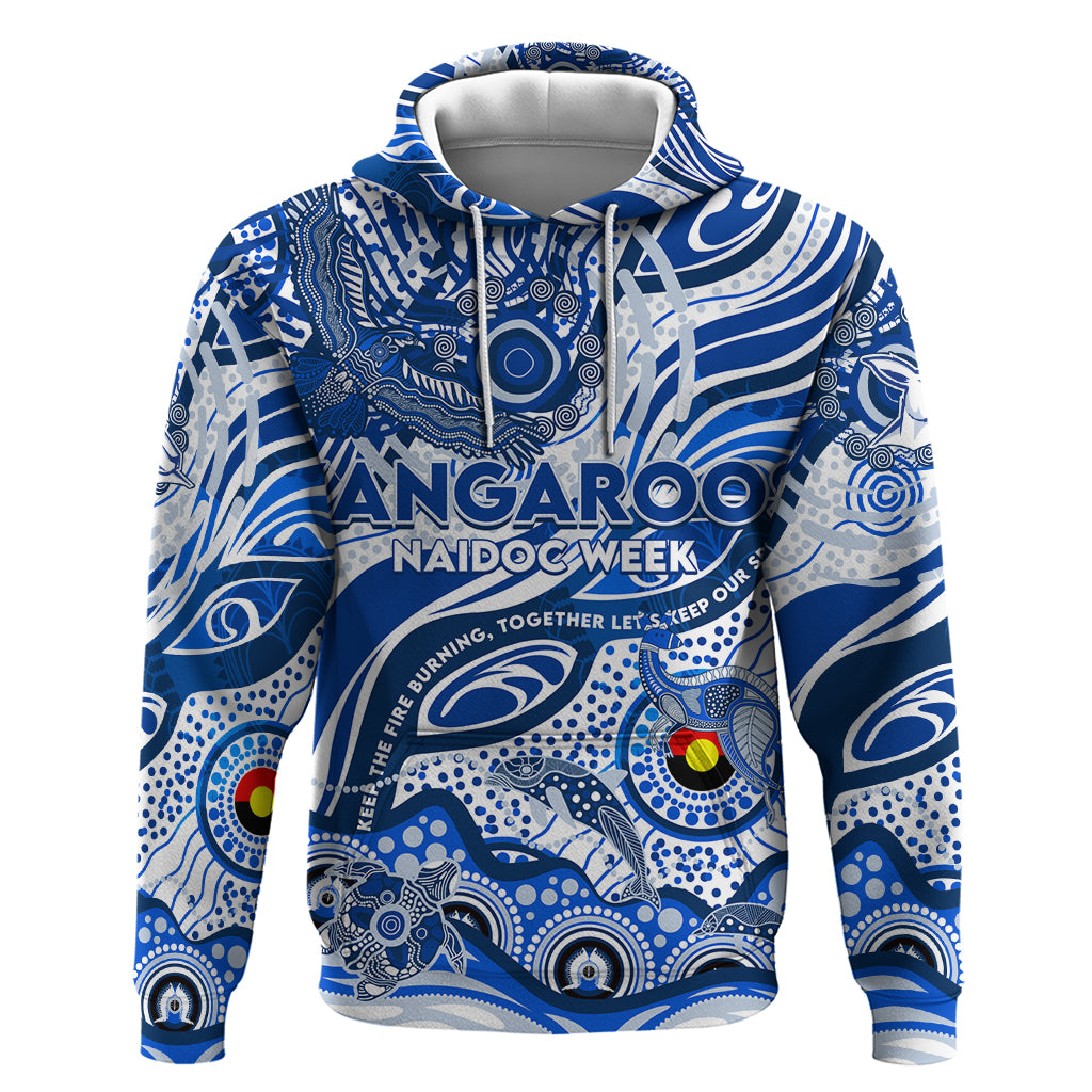 Custom NAIDOC Week 2024 Kangaroos Hoodie Aboriginal Animals Keep The Fire Burning - Vibe Hoodie Shop