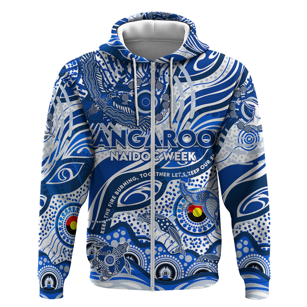 Custom NAIDOC Week 2024 Kangaroos Hoodie Aboriginal Animals Keep The Fire Burning - Vibe Hoodie Shop