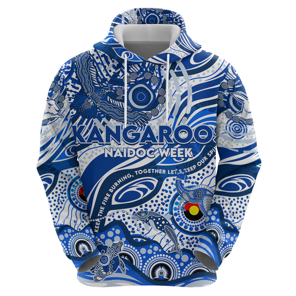 Custom NAIDOC Week 2024 Kangaroos Hoodie Aboriginal Animals Keep The Fire Burning - Vibe Hoodie Shop