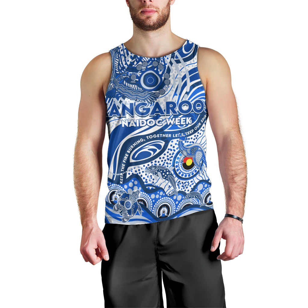 Custom NAIDOC Week 2024 Kangaroos Men Tank Top Aboriginal Animals Keep The Fire Burning - Vibe Hoodie Shop