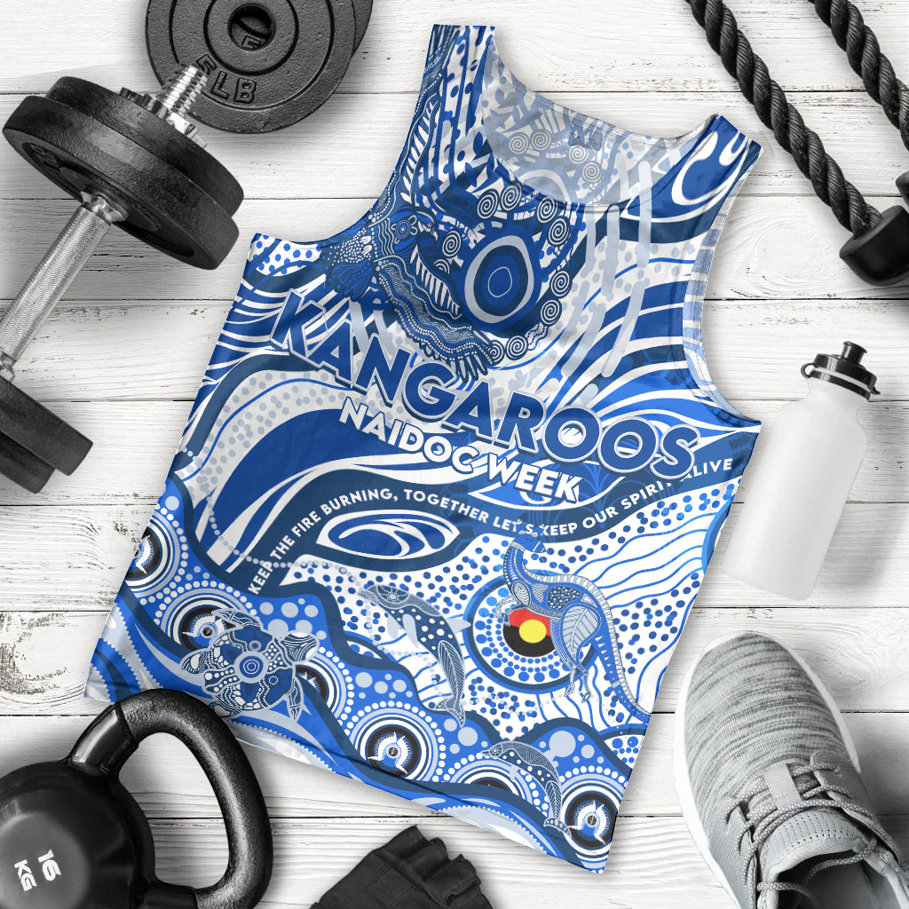 Custom NAIDOC Week 2024 Kangaroos Men Tank Top Aboriginal Animals Keep The Fire Burning - Vibe Hoodie Shop