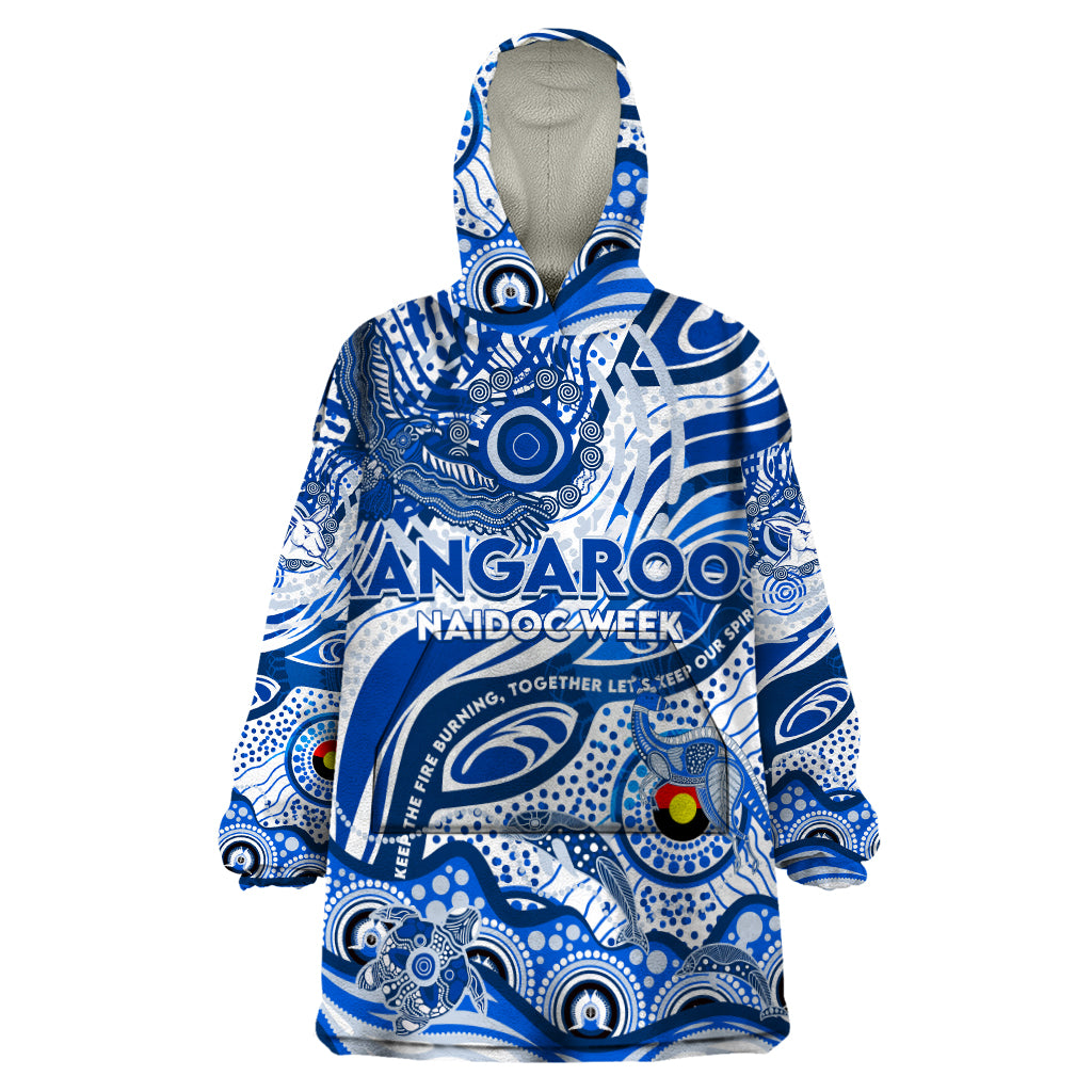 Custom NAIDOC Week 2024 Kangaroos Wearable Blanket Hoodie Aboriginal Animals Keep The Fire Burning - Vibe Hoodie Shop