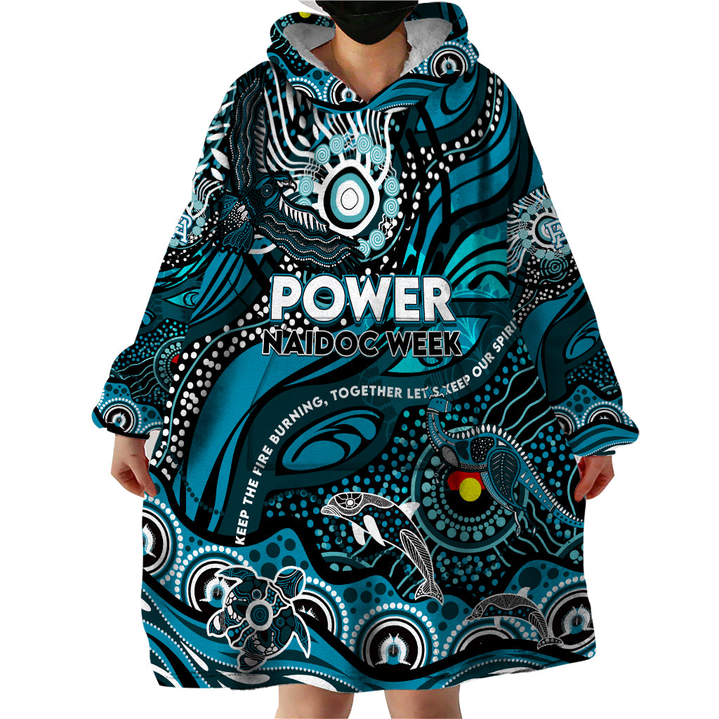 Custom NAIDOC Week 2024 Power Wearable Blanket Hoodie Aboriginal Animals Keep The Fire Burning - Vibe Hoodie Shop