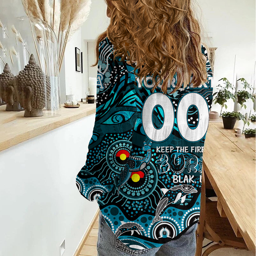 Custom NAIDOC Week 2024 Power Women Casual Shirt Aboriginal Animals Keep The Fire Burning - Vibe Hoodie Shop