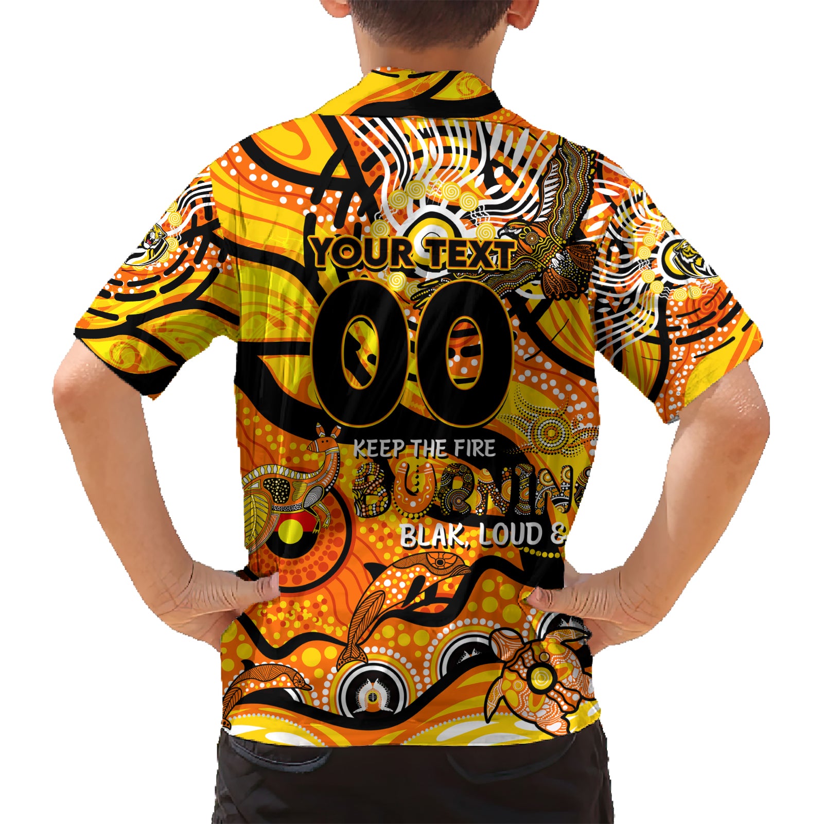 Custom NAIDOC Week 2024 Tiger Hawaiian Shirt Aboriginal Animals Keep The Fire Burning - Vibe Hoodie Shop