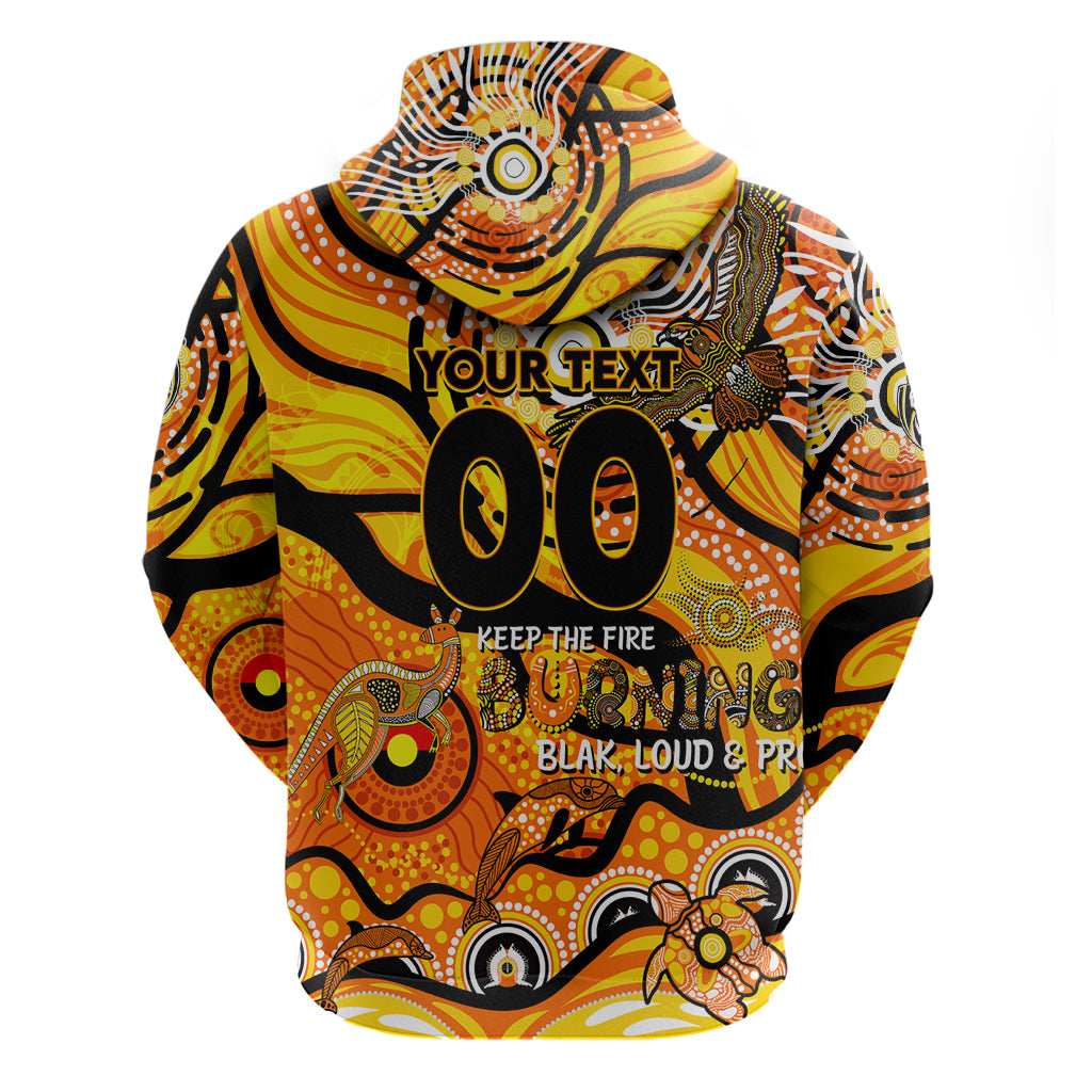 Custom NAIDOC Week 2024 Tiger Hoodie Aboriginal Animals Keep The Fire Burning - Vibe Hoodie Shop