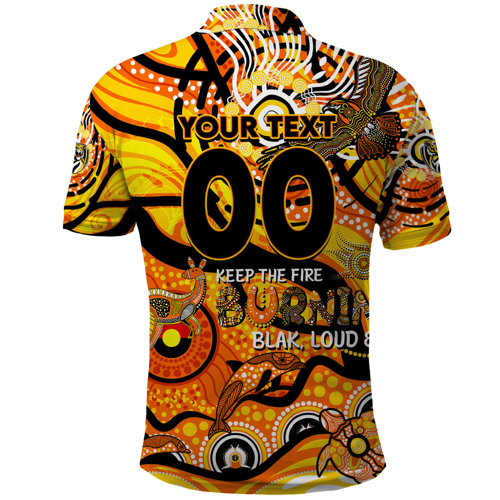 Custom NAIDOC Week 2024 Tiger Polo Shirt Aboriginal Animals Keep The Fire Burning - Vibe Hoodie Shop
