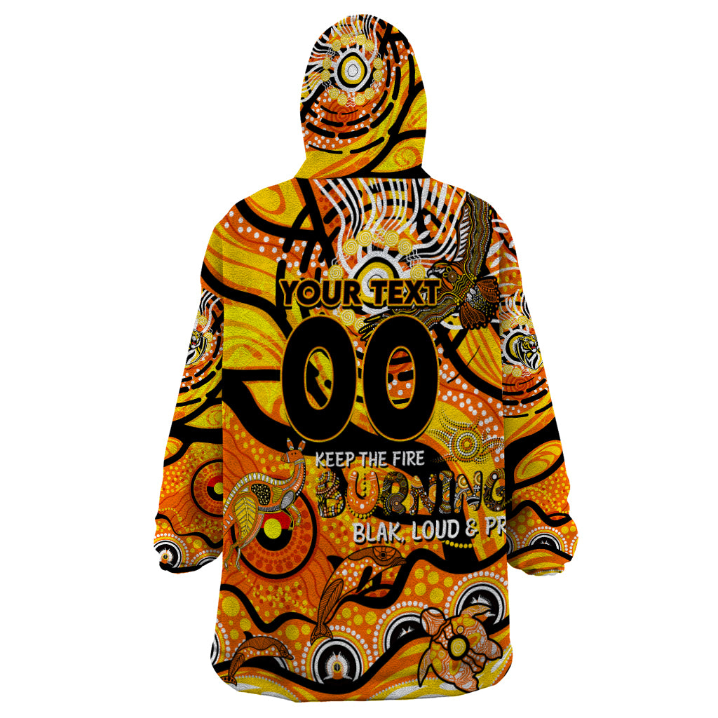 Custom NAIDOC Week 2024 Tiger Wearable Blanket Hoodie Aboriginal Animals Keep The Fire Burning - Vibe Hoodie Shop