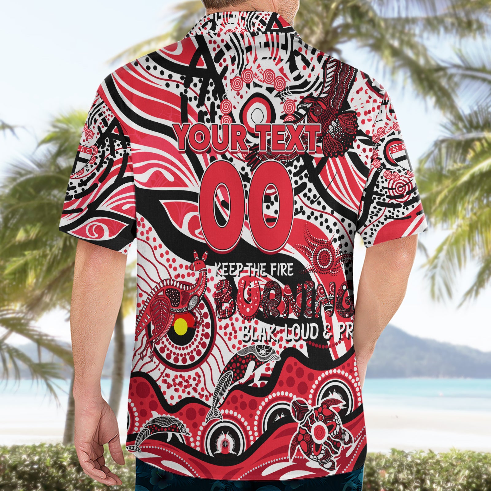 Custom NAIDOC Week 2024 Saints Hawaiian Shirt Aboriginal Animals Keep The Fire Burning - Vibe Hoodie Shop