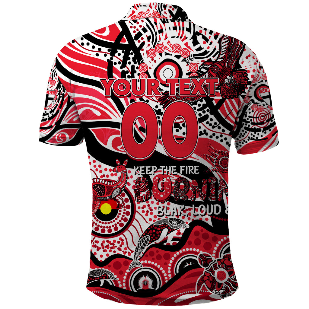 Custom NAIDOC Week 2024 Saints Polo Shirt Aboriginal Animals Keep The Fire Burning - Vibe Hoodie Shop
