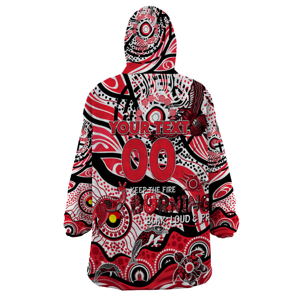 Custom NAIDOC Week 2024 Saints Wearable Blanket Hoodie Aboriginal Animals Keep The Fire Burning - Vibe Hoodie Shop