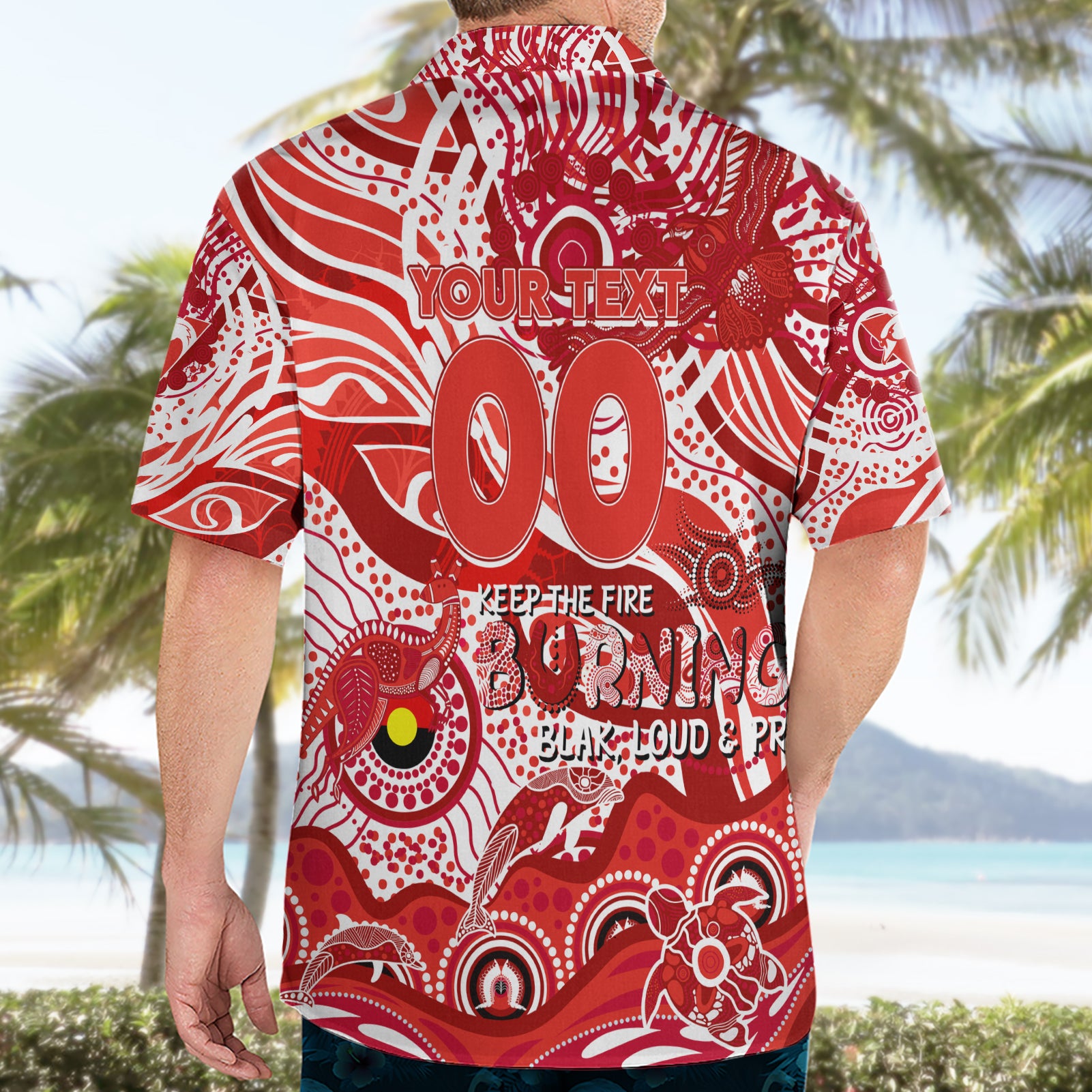 Custom NAIDOC Week 2024 Swans Hawaiian Shirt Aboriginal Animals Keep The Fire Burning - Vibe Hoodie Shop