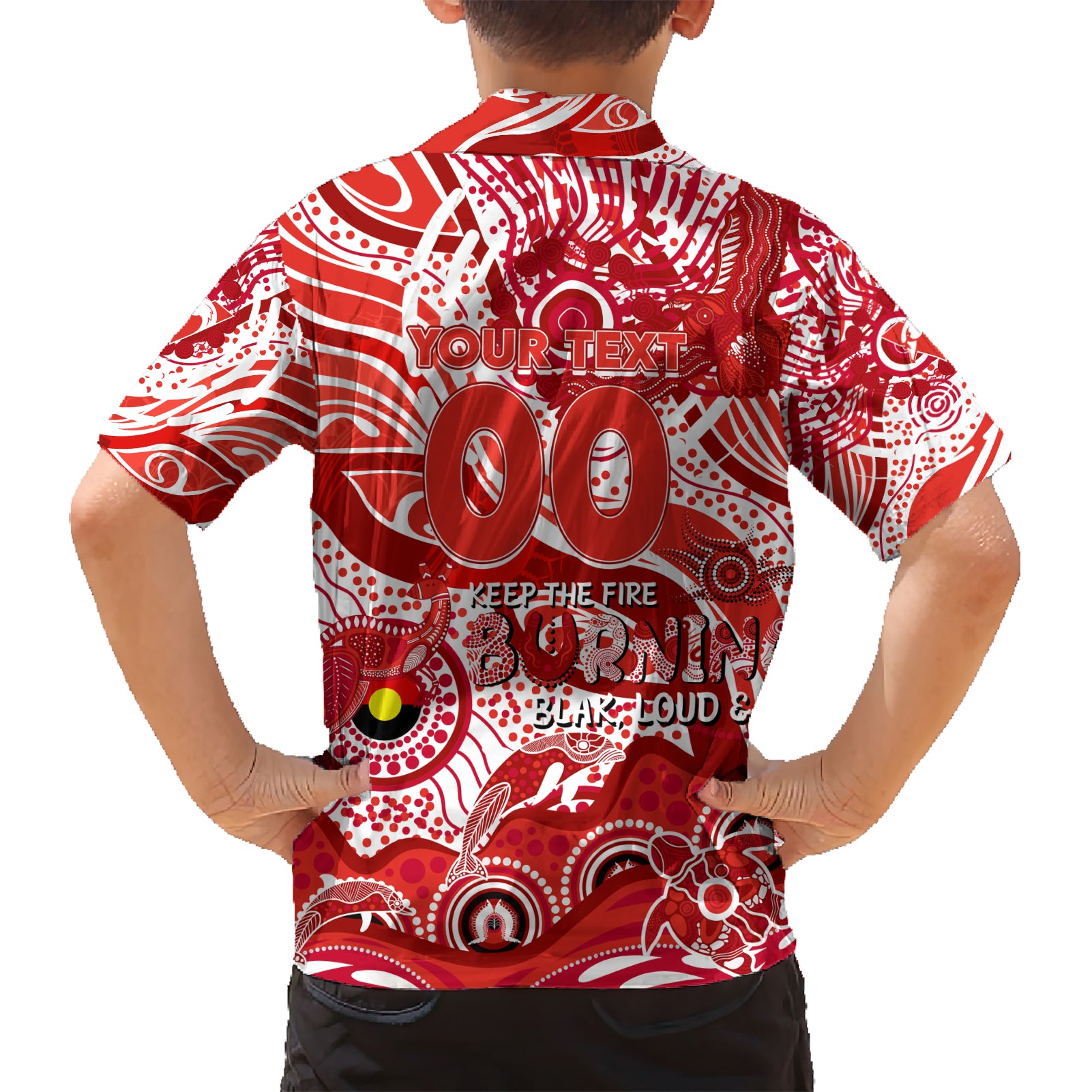 Custom NAIDOC Week 2024 Swans Hawaiian Shirt Aboriginal Animals Keep The Fire Burning - Vibe Hoodie Shop