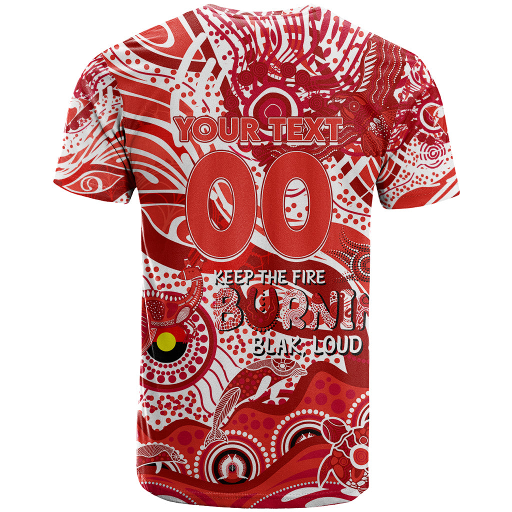 Custom NAIDOC Week 2024 Swans T Shirt Aboriginal Animals Keep The Fire Burning - Vibe Hoodie Shop