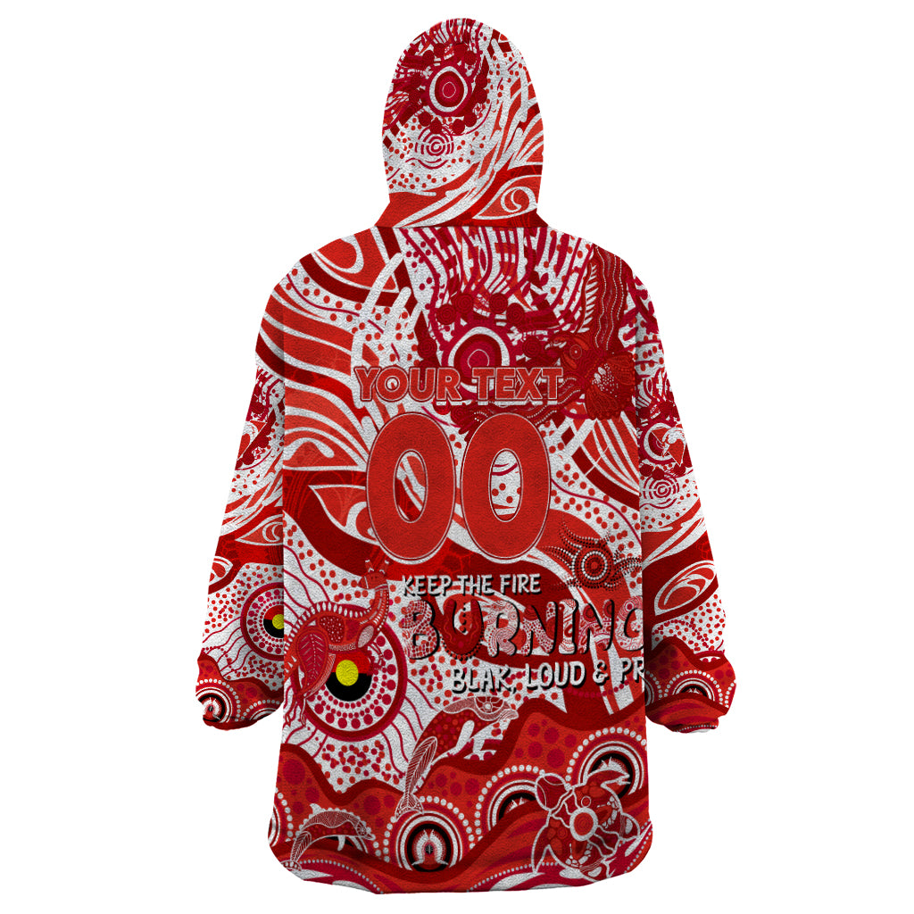 Custom NAIDOC Week 2024 Swans Wearable Blanket Hoodie Aboriginal Animals Keep The Fire Burning - Vibe Hoodie Shop