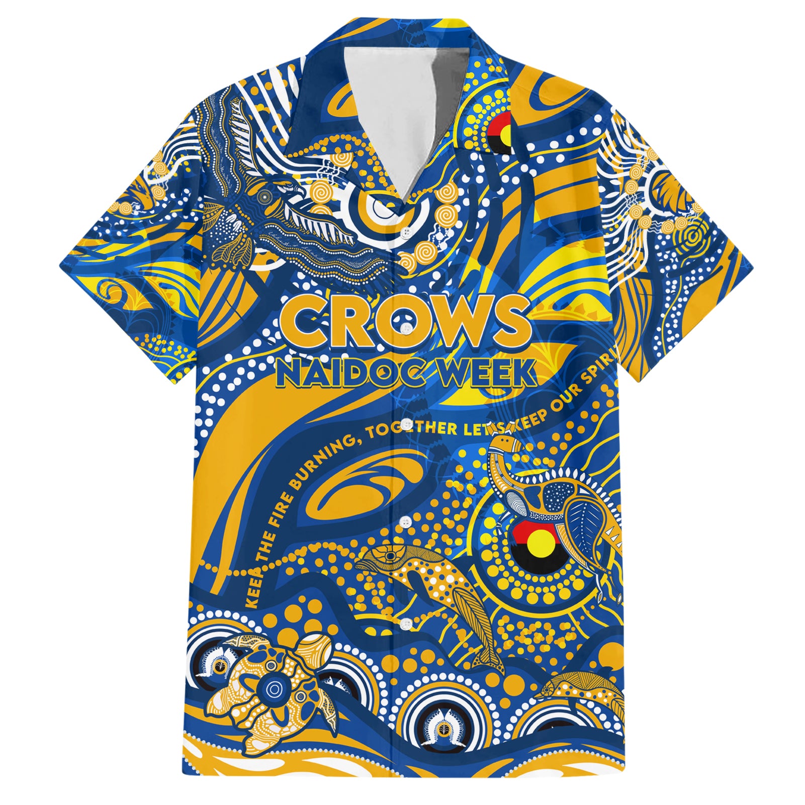 Custom NAIDOC Week 2024 Eagles Hawaiian Shirt Aboriginal Animals Keep The Fire Burning - Vibe Hoodie Shop