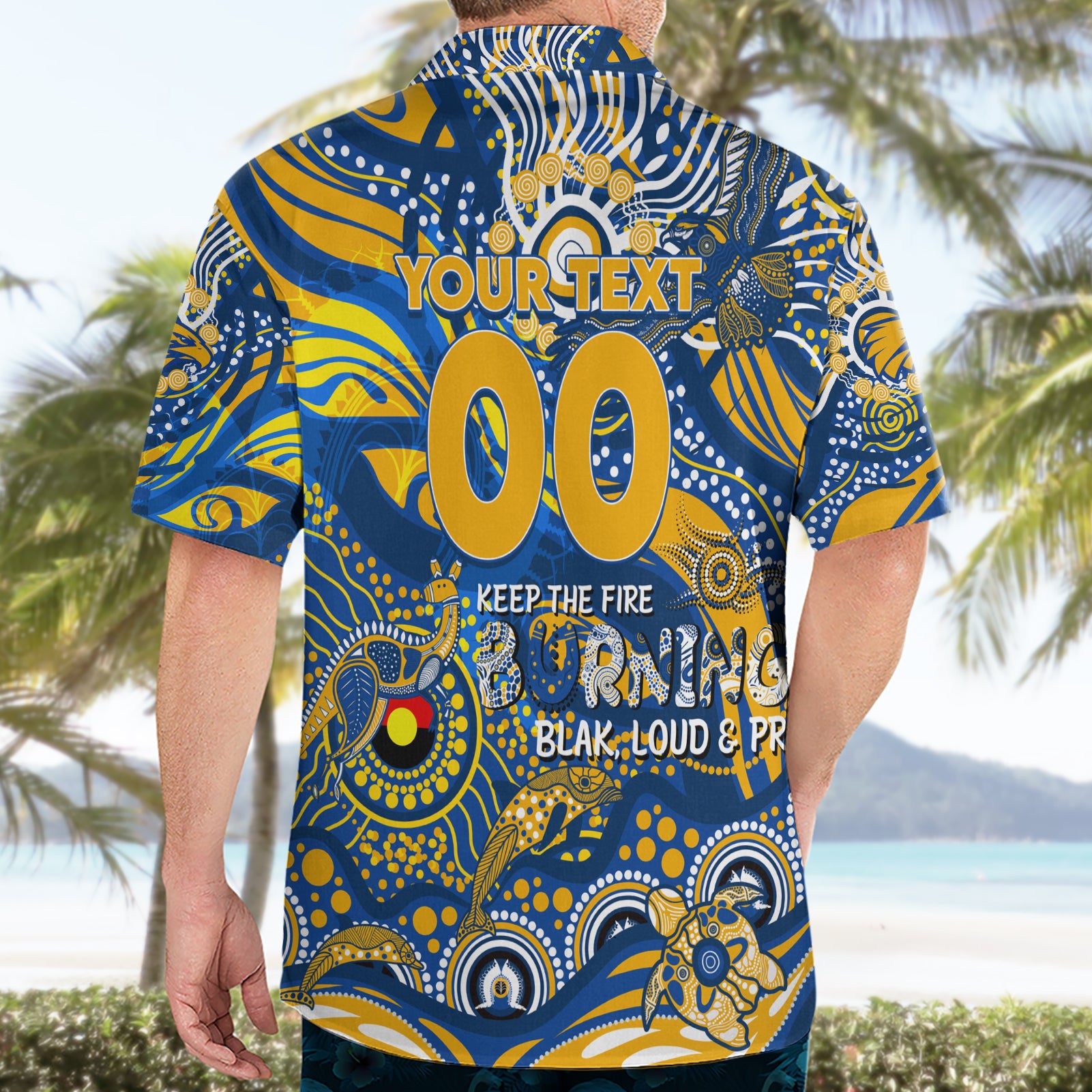 Custom NAIDOC Week 2024 Eagles Hawaiian Shirt Aboriginal Animals Keep The Fire Burning - Vibe Hoodie Shop