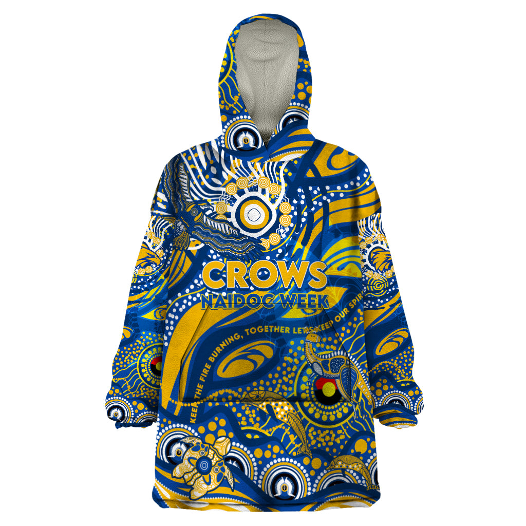 Custom NAIDOC Week 2024 Eagles Wearable Blanket Hoodie Aboriginal Animals Keep The Fire Burning - Vibe Hoodie Shop