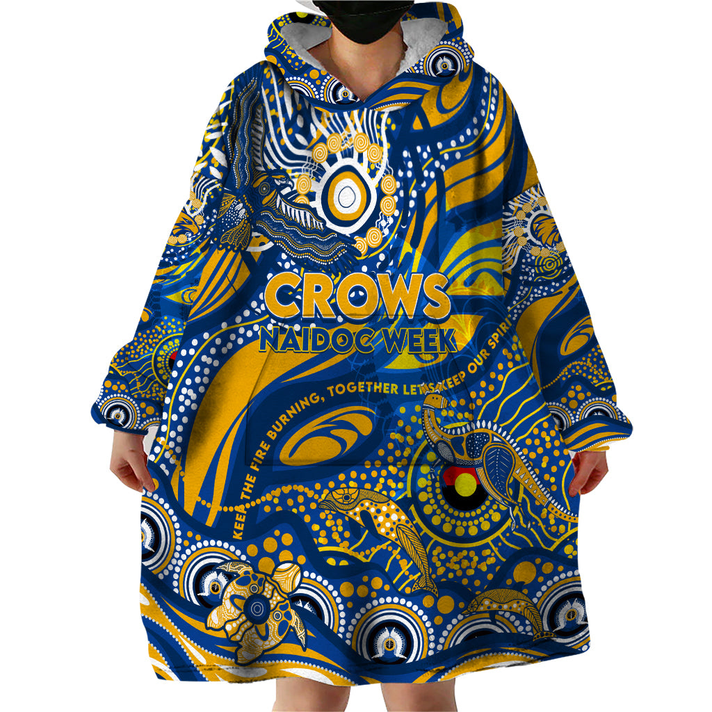 Custom NAIDOC Week 2024 Eagles Wearable Blanket Hoodie Aboriginal Animals Keep The Fire Burning - Vibe Hoodie Shop