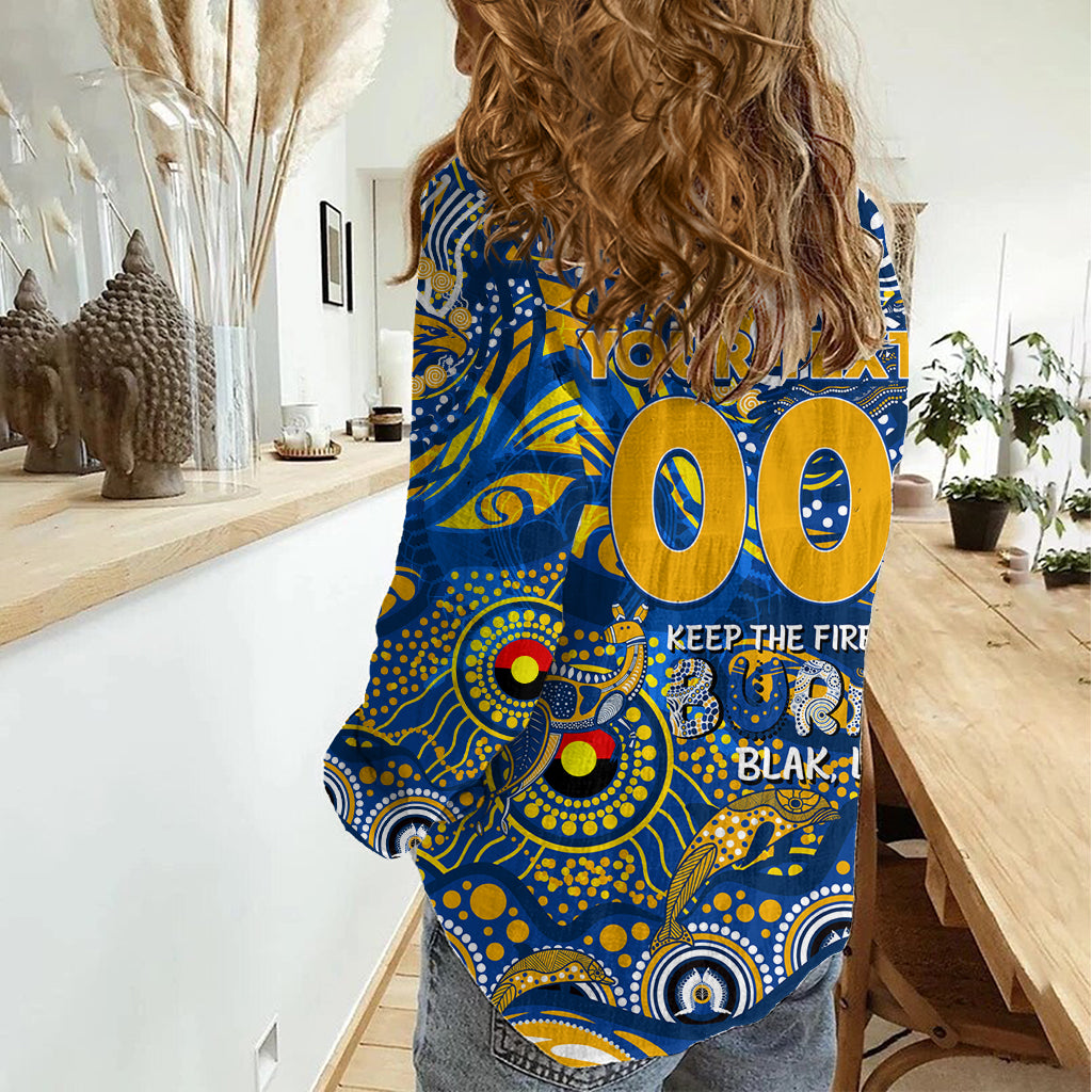 Custom NAIDOC Week 2024 Eagles Women Casual Shirt Aboriginal Animals Keep The Fire Burning - Vibe Hoodie Shop
