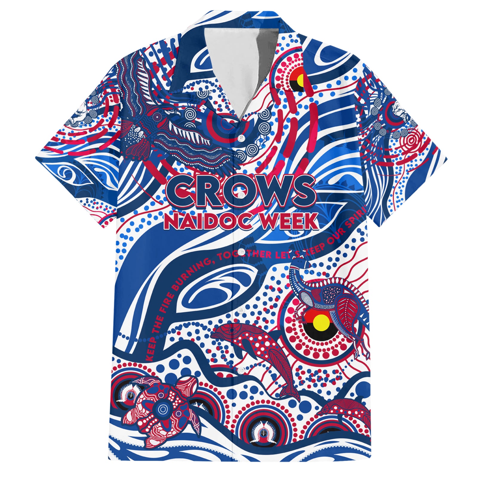 Custom NAIDOC Week 2024 Bulldogs Hawaiian Shirt Aboriginal Animals Keep The Fire Burning - Vibe Hoodie Shop