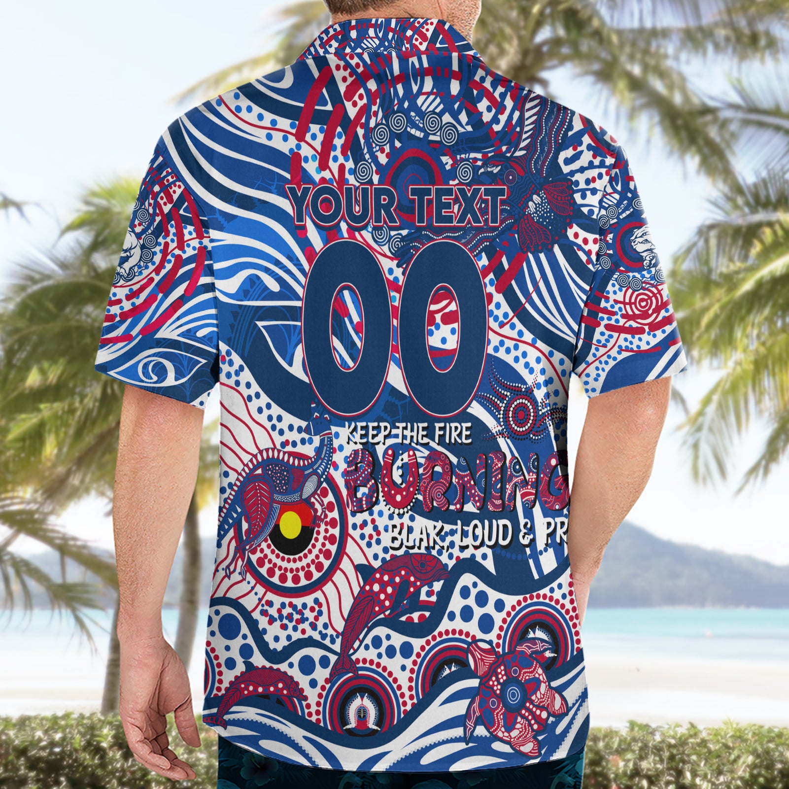 Custom NAIDOC Week 2024 Bulldogs Hawaiian Shirt Aboriginal Animals Keep The Fire Burning - Vibe Hoodie Shop