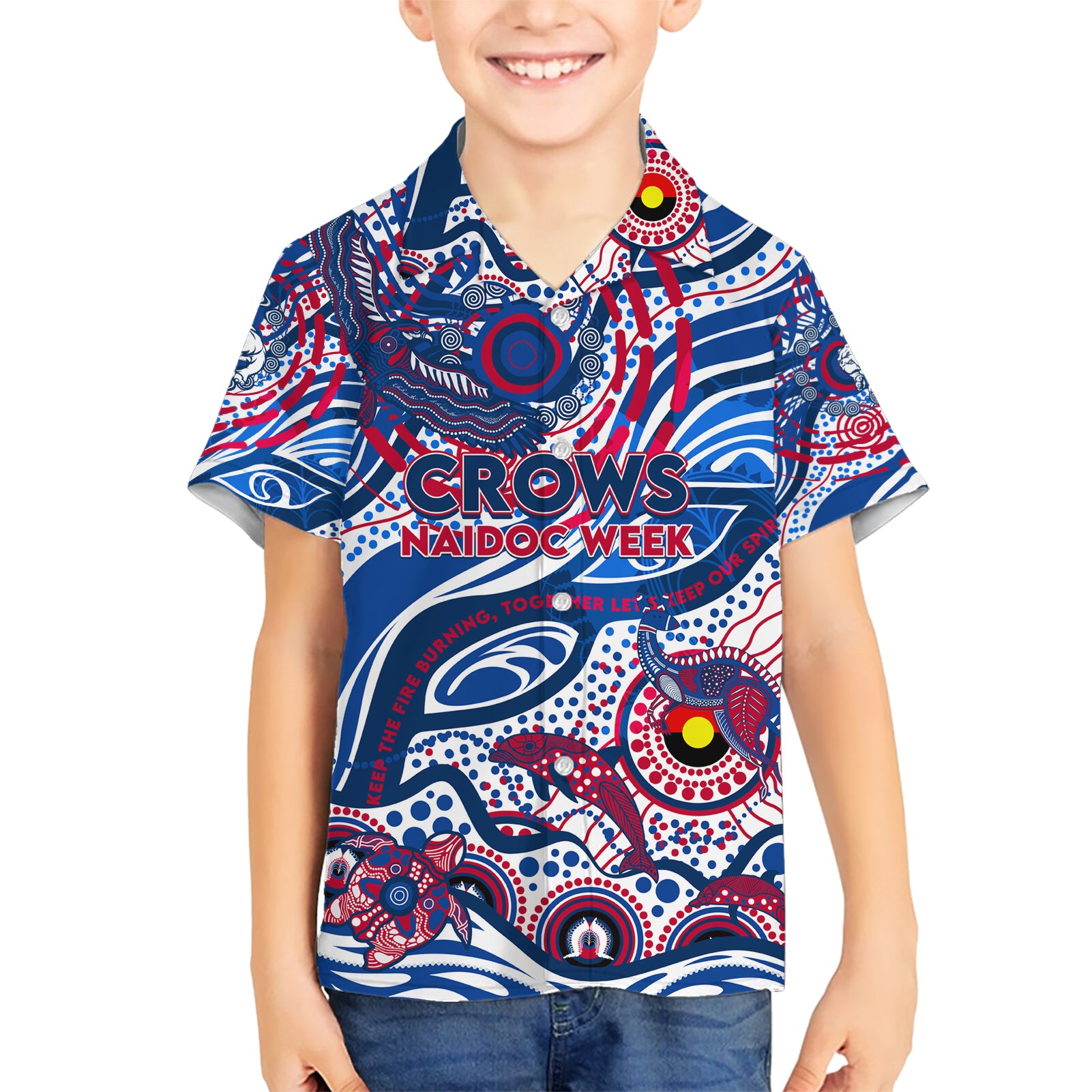 Custom NAIDOC Week 2024 Bulldogs Hawaiian Shirt Aboriginal Animals Keep The Fire Burning - Vibe Hoodie Shop