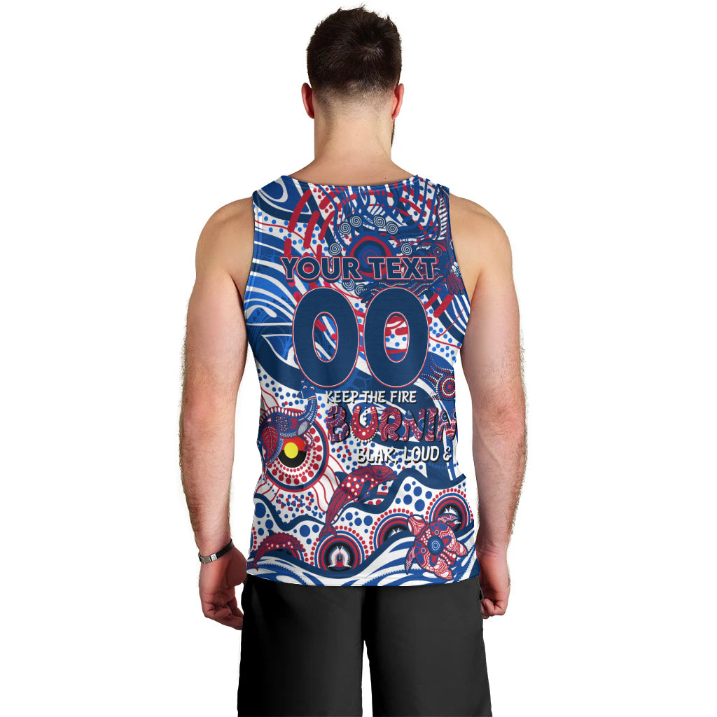 Custom NAIDOC Week 2024 Bulldogs Men Tank Top Aboriginal Animals Keep The Fire Burning - Vibe Hoodie Shop