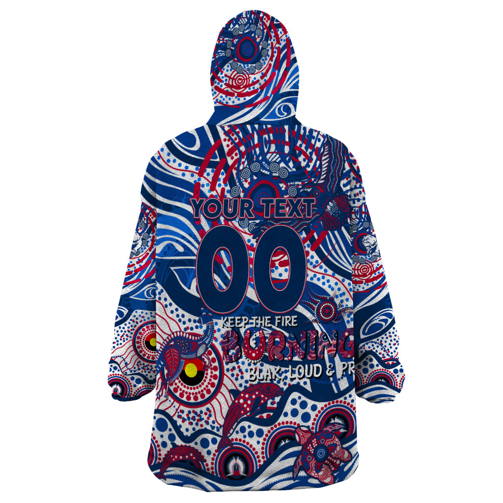 Custom NAIDOC Week 2024 Bulldogs Wearable Blanket Hoodie Aboriginal Animals Keep The Fire Burning - Vibe Hoodie Shop