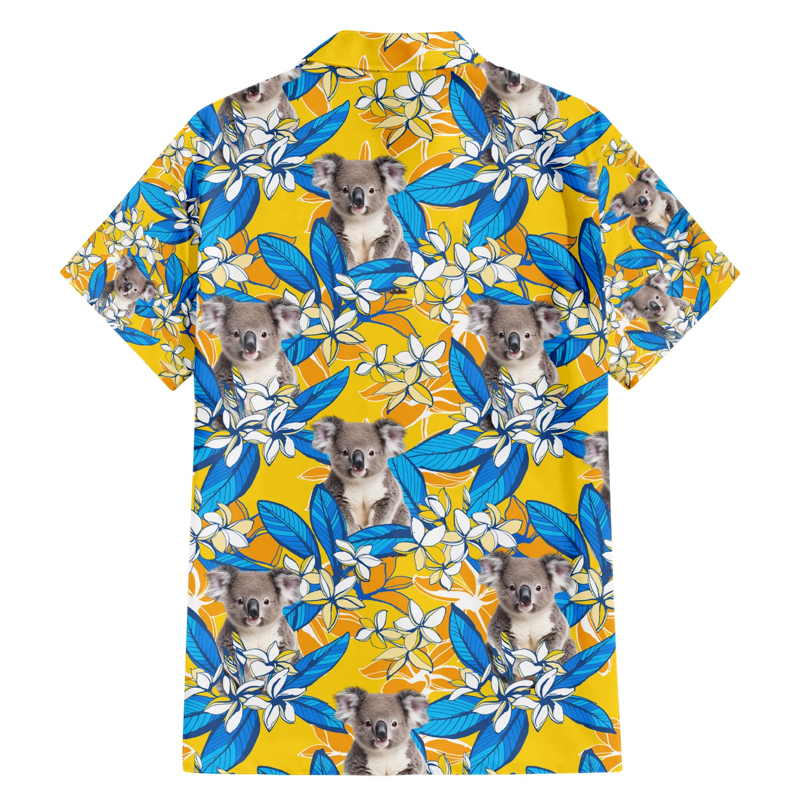 Koala Hawaiian Shirt Plumeria Flowers - Vibe Hoodie Shop