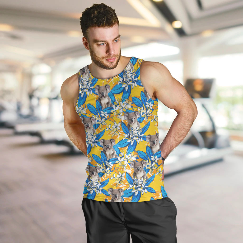 Koala Men Tank Top Plumeria Flowers - Vibe Hoodie Shop