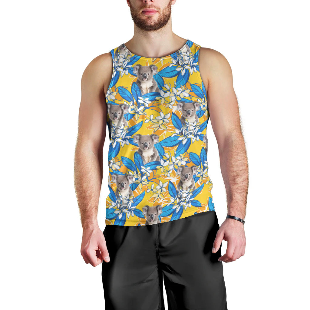 Koala Men Tank Top Plumeria Flowers - Vibe Hoodie Shop