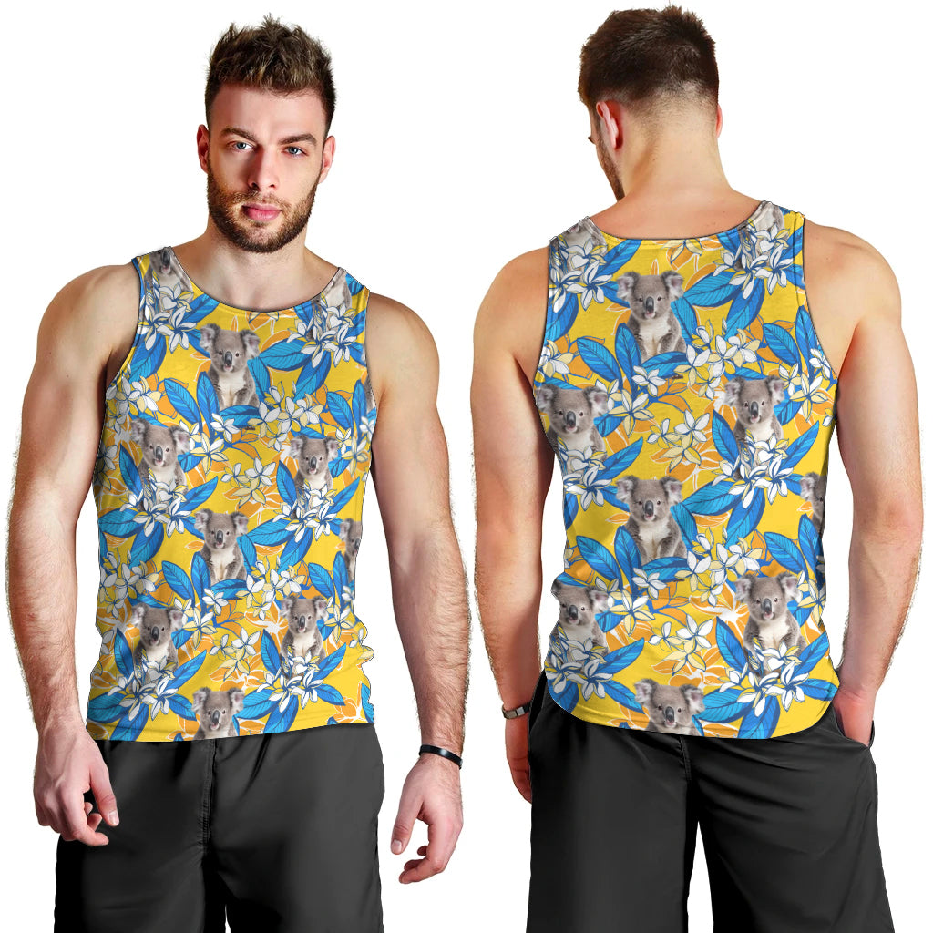 Koala Men Tank Top Plumeria Flowers - Vibe Hoodie Shop