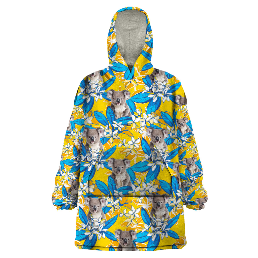 Koala Wearable Blanket Hoodie Plumeria Flowers - Vibe Hoodie Shop