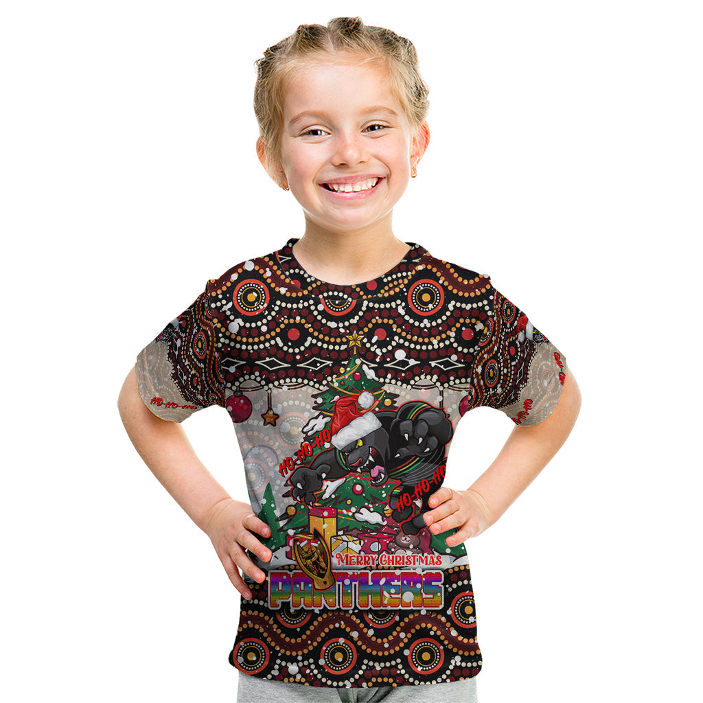 Penrith Panthers Christmas Kid T Shirt Rugby Australia Mascot - Vibe Hoodie Shop
