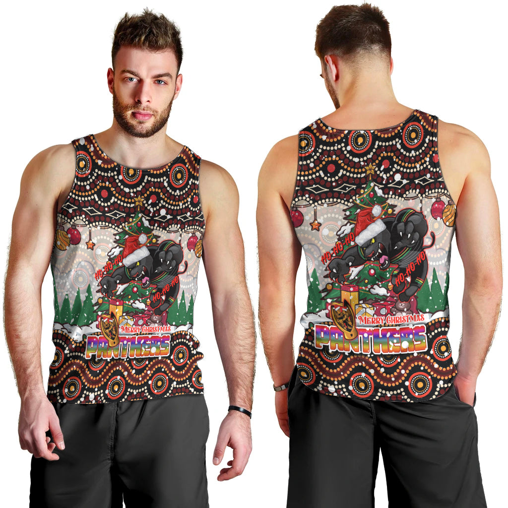 Penrith Panthers Christmas Men Tank Top Rugby Australia Mascot - Vibe Hoodie Shop