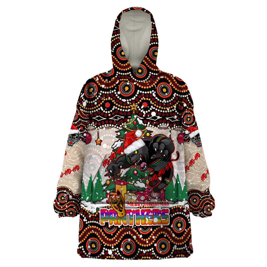 Penrith Panthers Christmas Wearable Blanket Hoodie Rugby Australia Mascot - Vibe Hoodie Shop