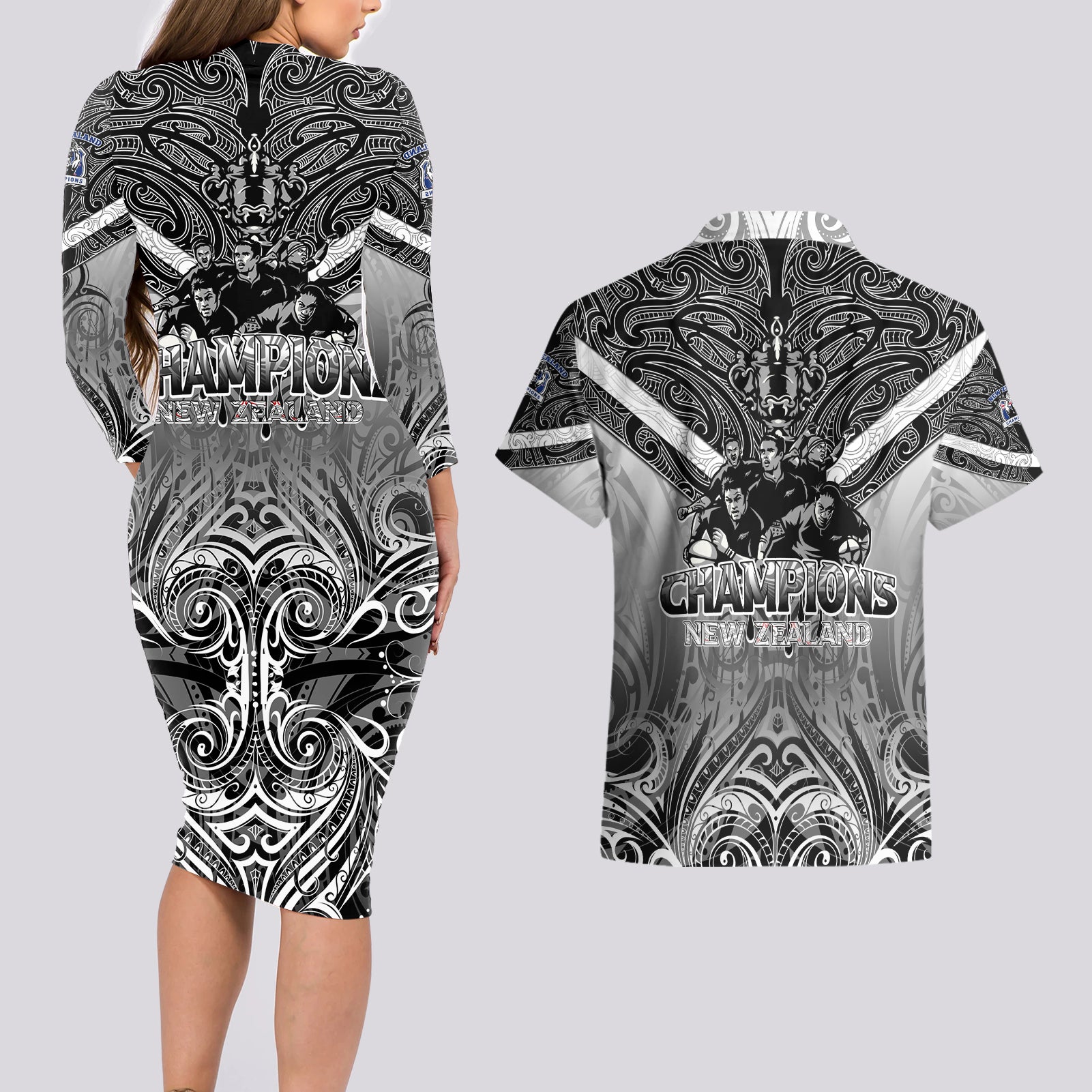 new-zealand-couples-matching-long-sleeve-bodycon-dress-and-hawaiian-shirt-rugby-aotearoa-champions
