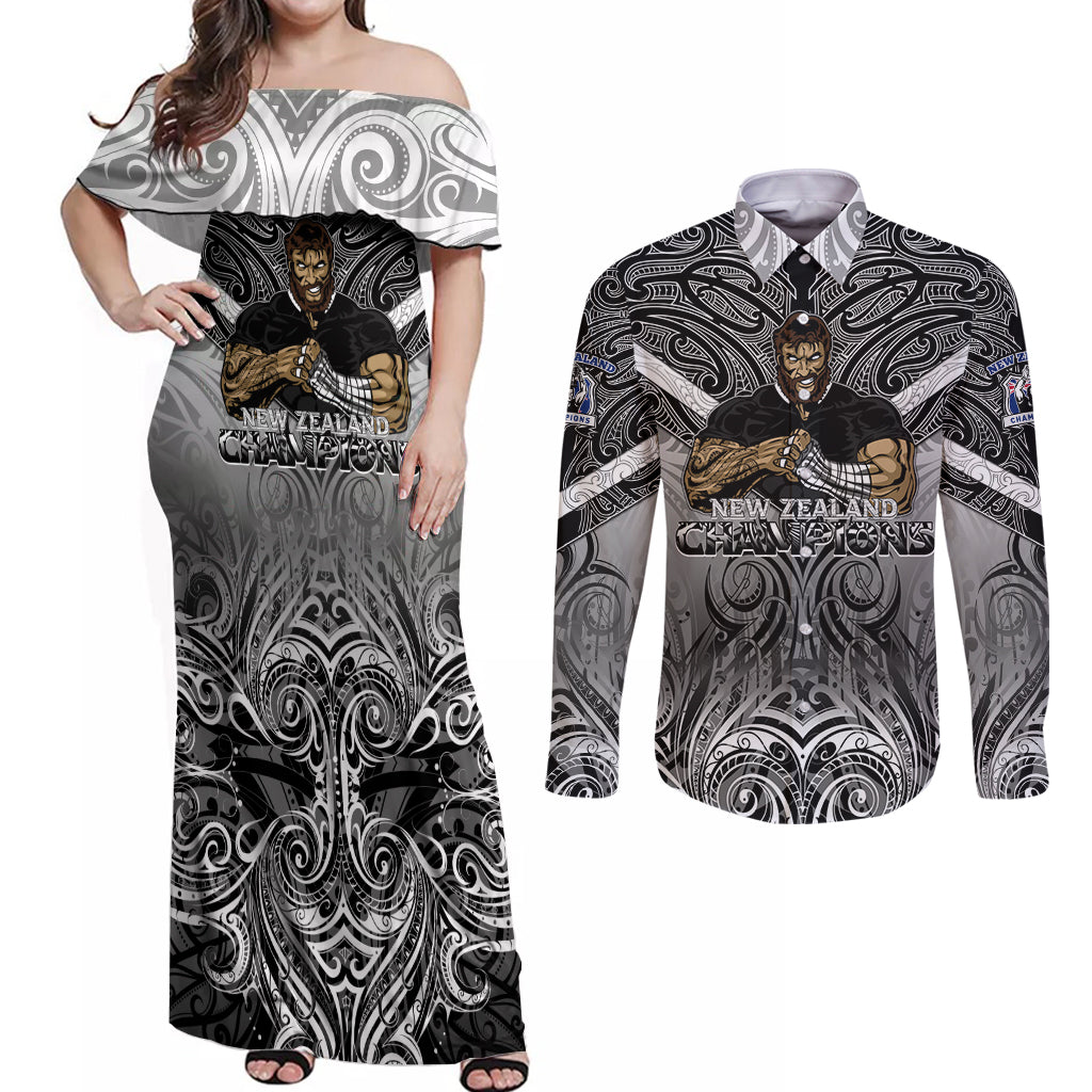 new-zealand-couples-matching-off-shoulder-maxi-dress-and-long-sleeve-button-shirt-rugby-aotearoa-champions