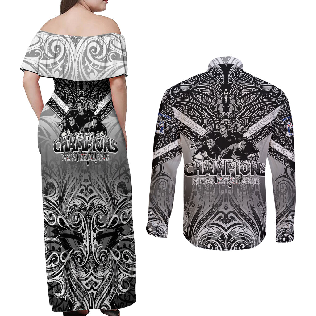 new-zealand-couples-matching-off-shoulder-maxi-dress-and-long-sleeve-button-shirt-rugby-aotearoa-champions