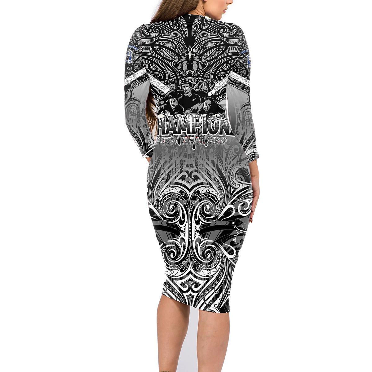 new-zealand-family-matching-long-sleeve-bodycon-dress-and-hawaiian-shirt-rugby-aotearoa-champions