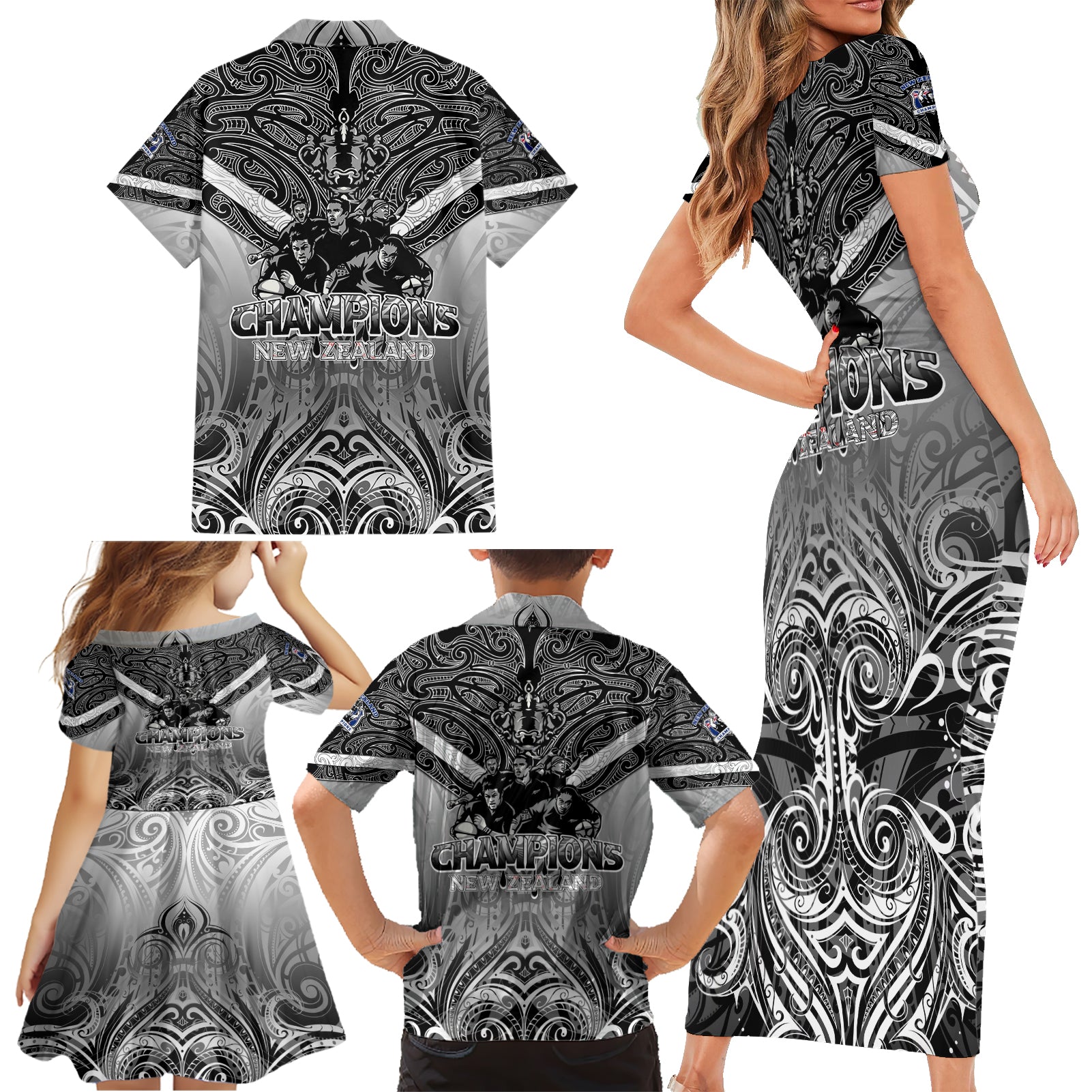 new-zealand-family-matching-short-sleeve-bodycon-dress-and-hawaiian-shirt-rugby-aotearoa-champions