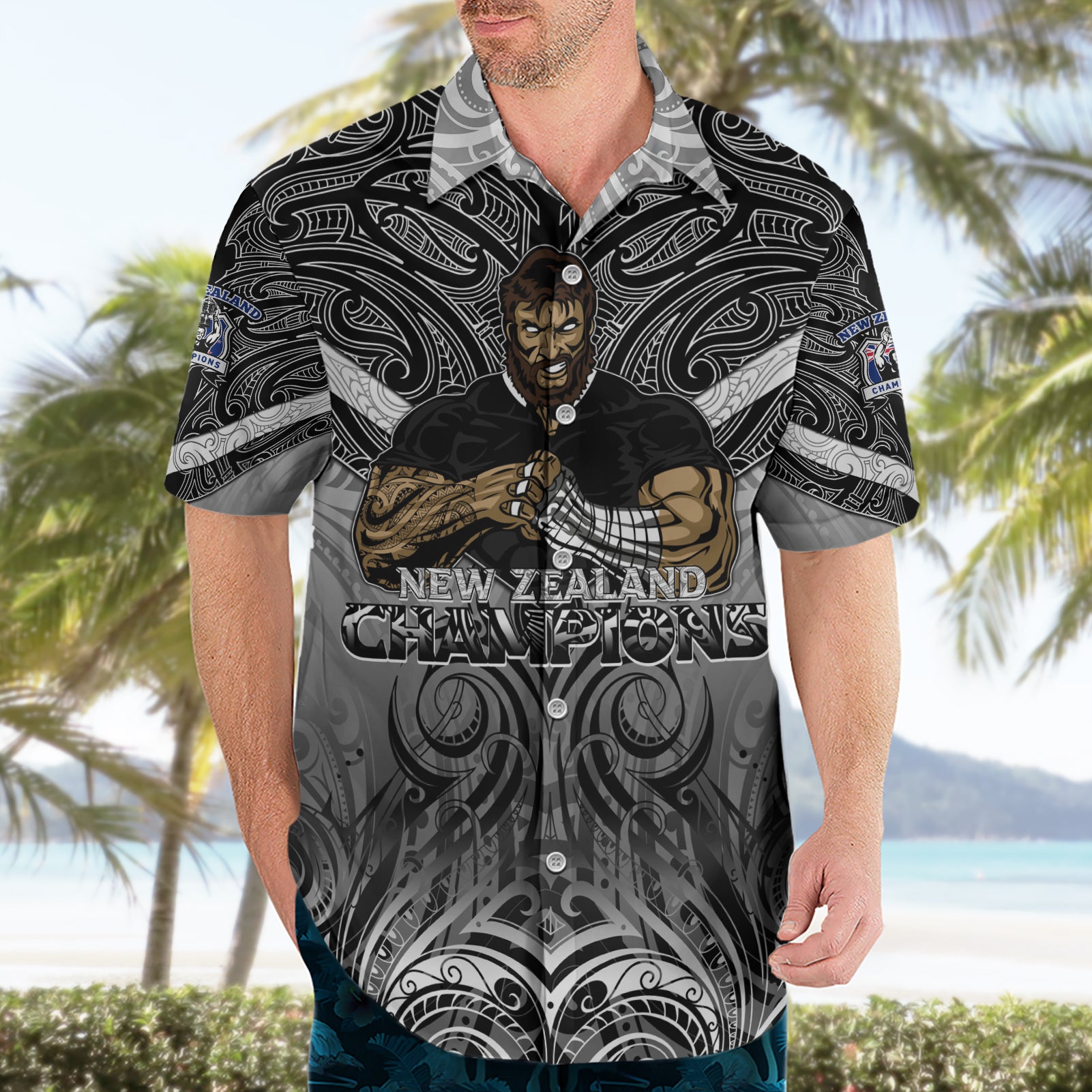 New Zealand Hawaiian Shirt Rugby Aotearoa Champions - Vibe Hoodie Shop