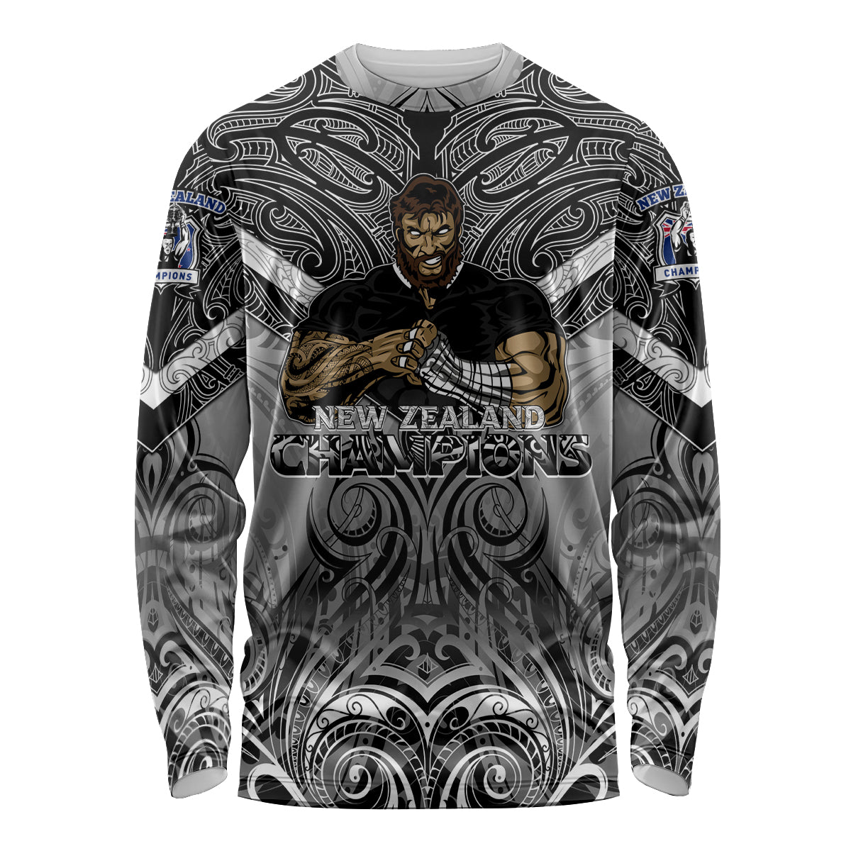 New Zealand Long Sleeve Shirt Rugby Aotearoa Champions - Vibe Hoodie Shop