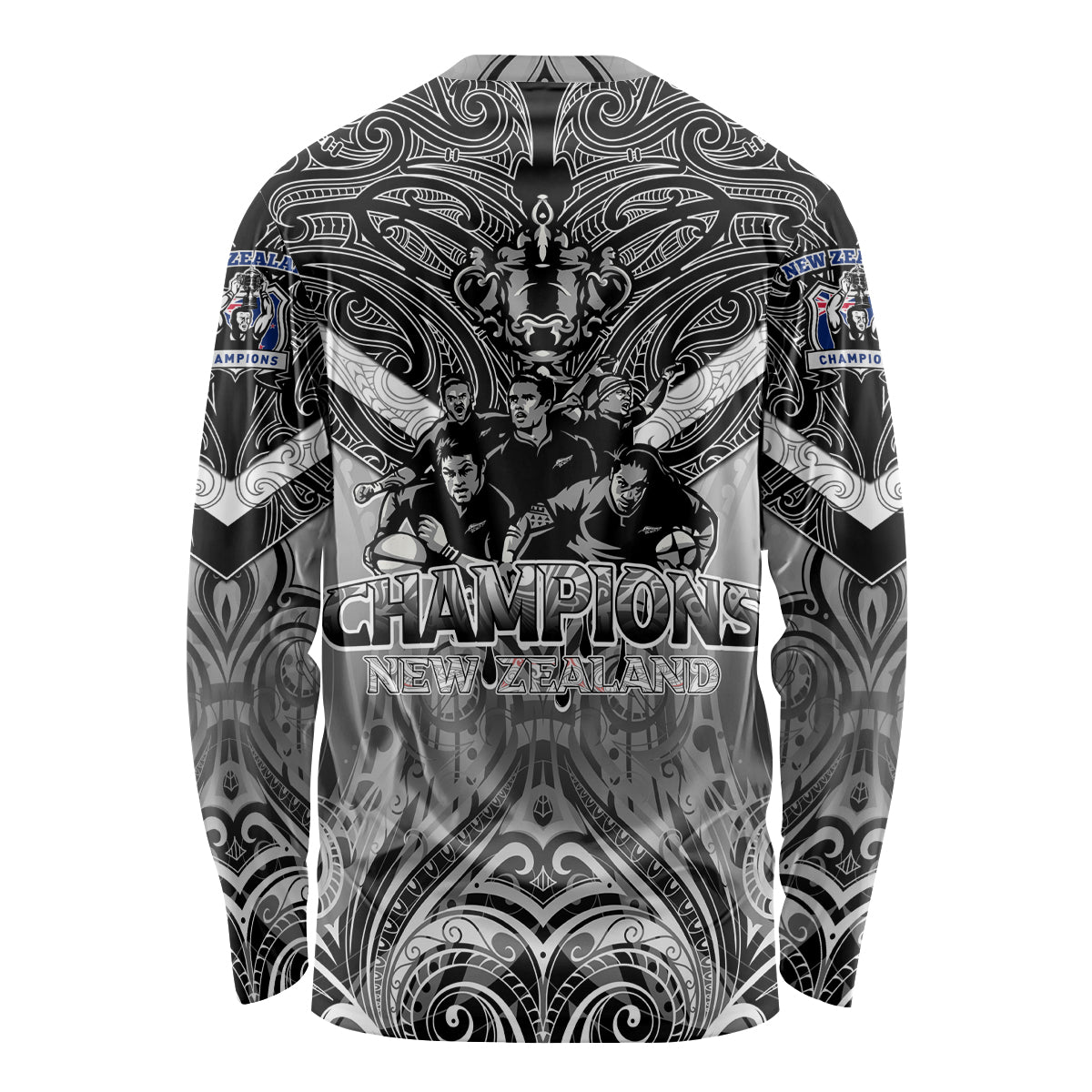 New Zealand Long Sleeve Shirt Rugby Aotearoa Champions - Vibe Hoodie Shop